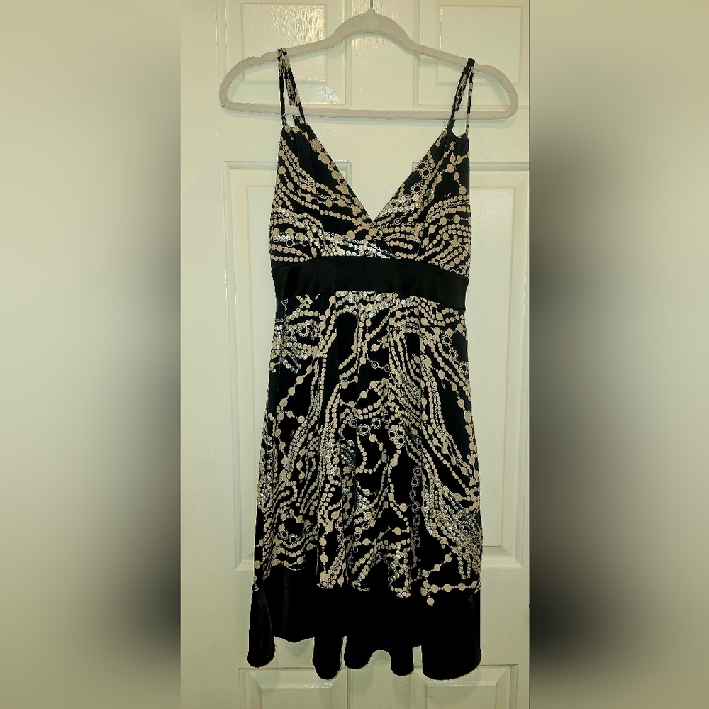 Vintage - Y2K - Express Black & Gold Mini Dress – Size S
